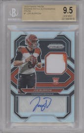 Joe Burrow from the 2020 Panini Prizm set graded by Beckett and given an overall grade of 9.5.