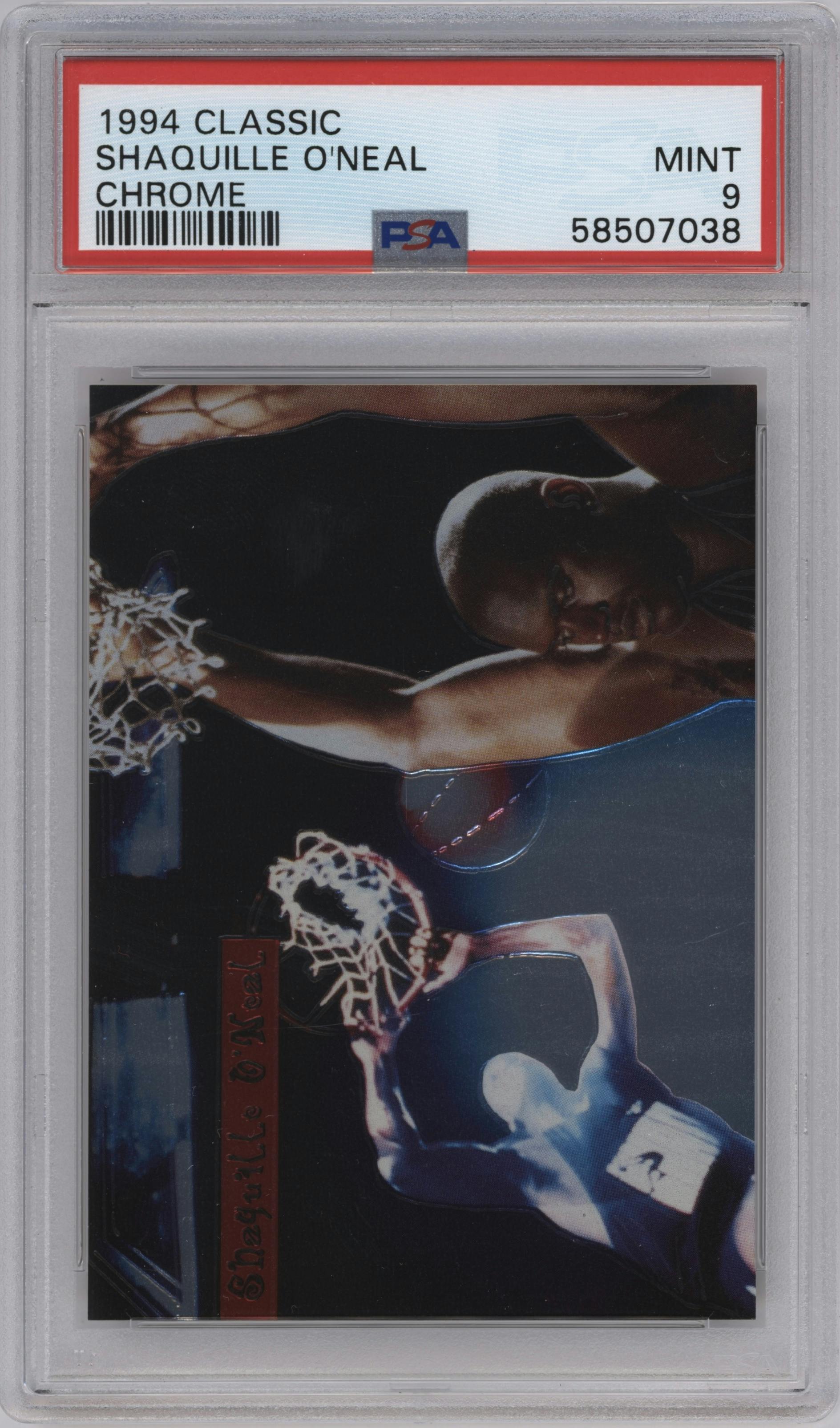 Shaquille O'Neal from the 1994 Classic Draft set graded by PSA and given an overall grade of 9.