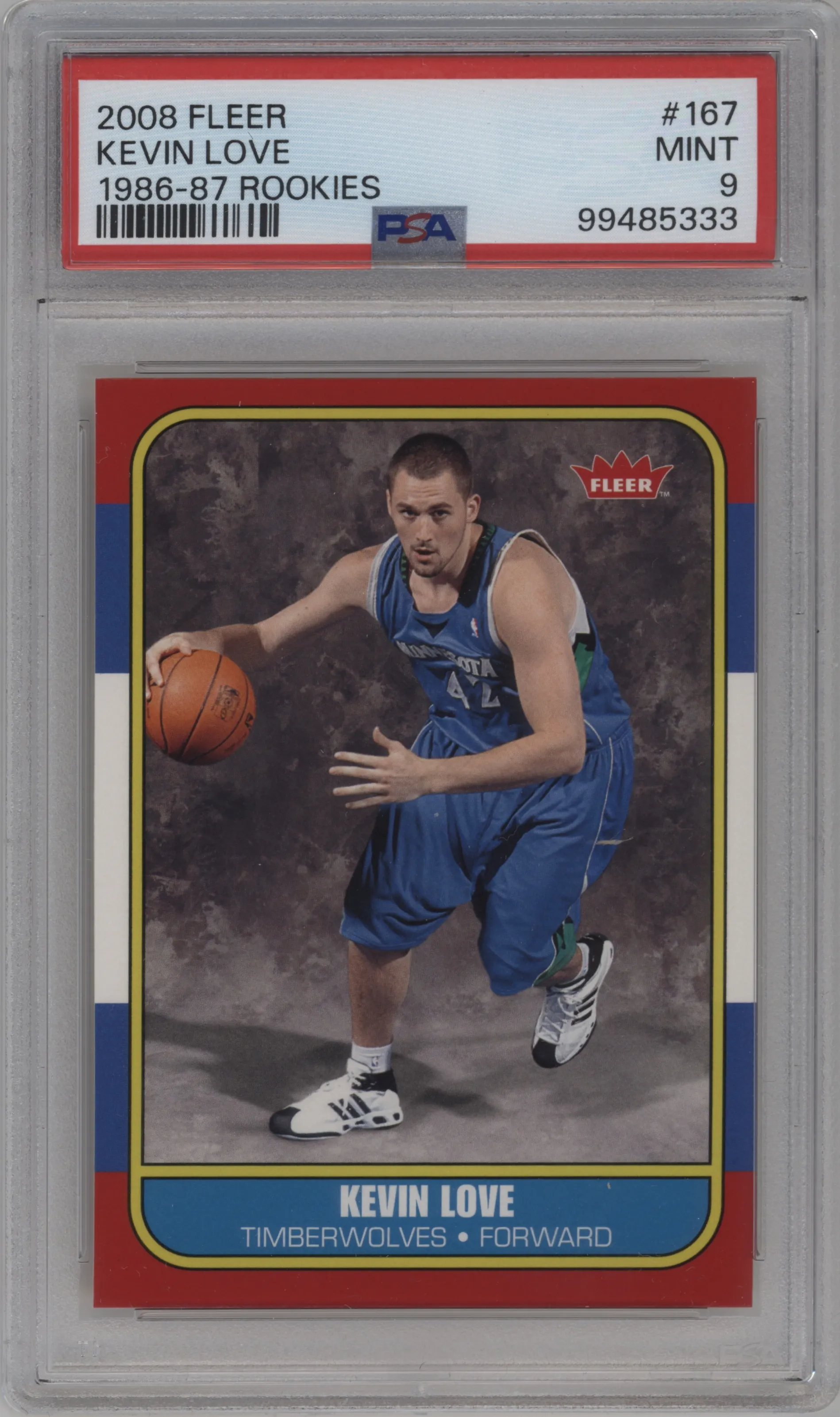 2008 Fleer 1986-87 Rookies Kevin Love PSA 9