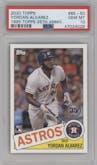 Yordan Alvarez from the 2020 Topps Series 1 set graded by PSA and given an overall grade of 10.