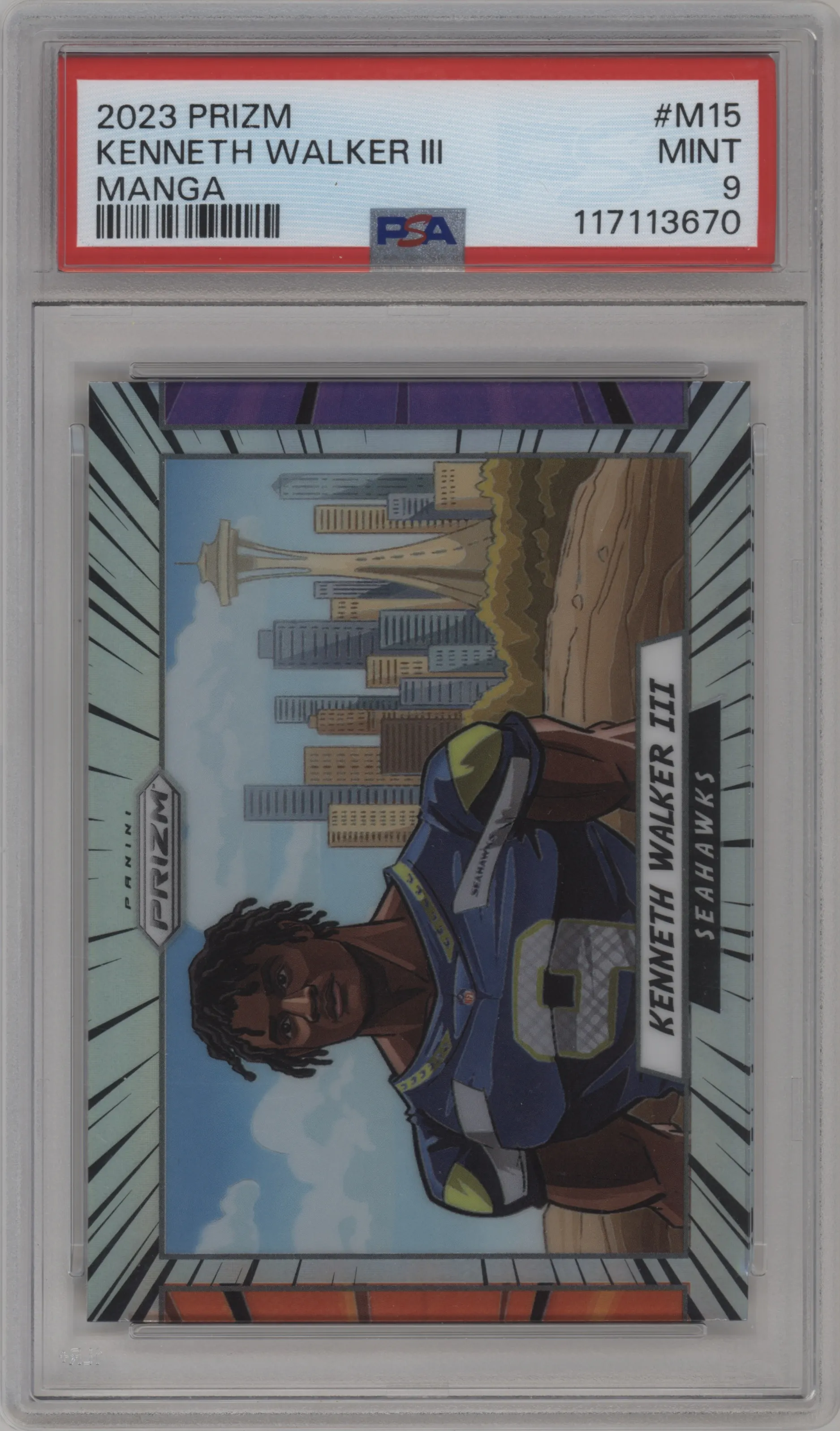 2023 Panini Prizm Manga Kenneth Walker III #M-15 PSA 9
