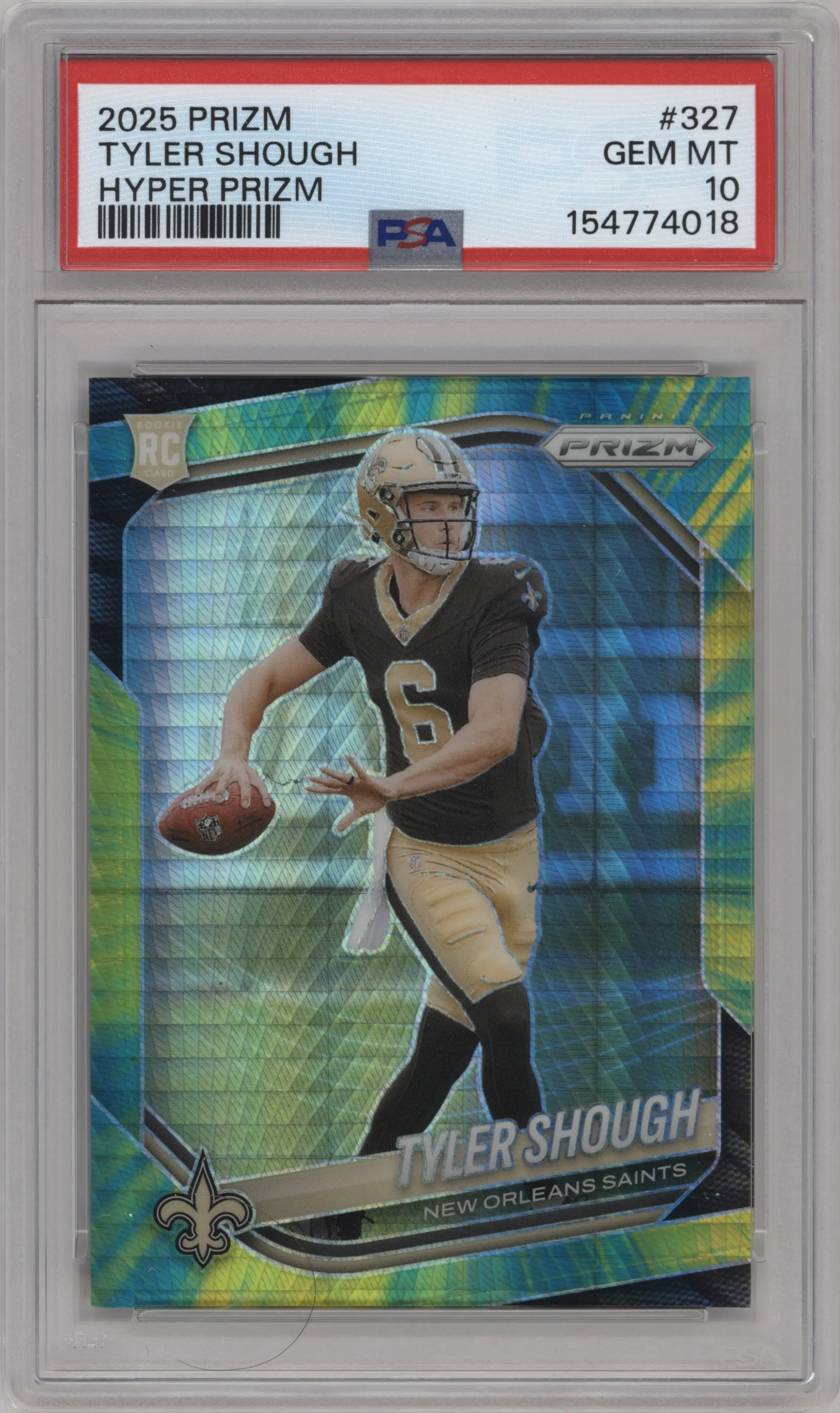 2025 Panini Prizm Tyler Shough Hyper Prizm #327 PSA 10