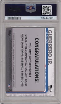 Vladimir Guerrero Jr. from the 2019 Topps Series 1 set graded by PSA and given an overall grade of 10.