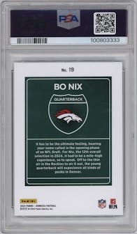 Bo Nix from the 2024 Donruss set graded by PSA and given an overall grade of 9.