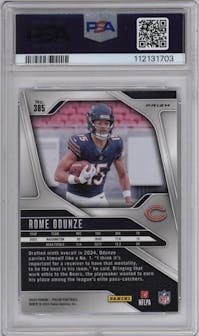 Rome Odunze from the 2024 Panini Prizm set featuring a Red/White/Blue Prizm parallel graded by PSA and given an overall grade of 10.