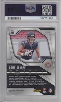 Rome Odunze from the 2024 Panini Prizm set featuring a Orange Wave parallel graded by PSA and given an overall grade of 9.
