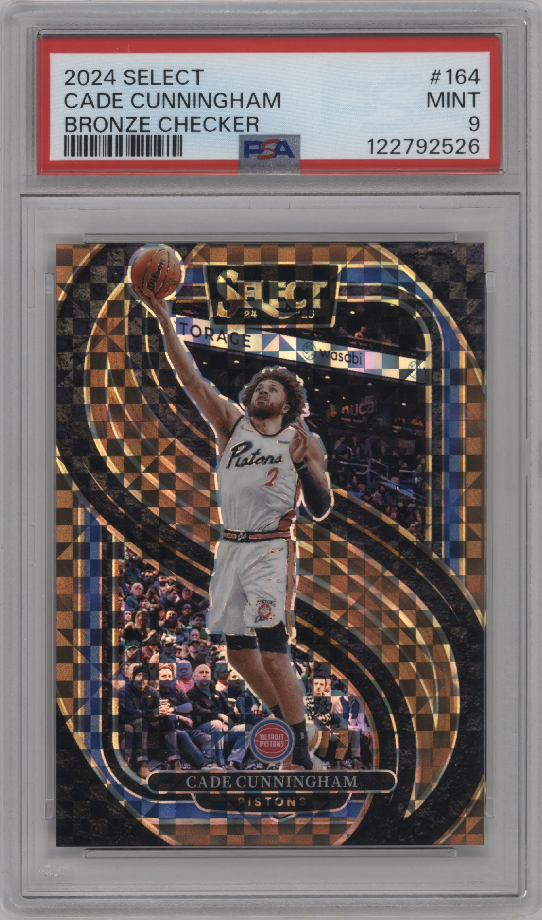 2024 Panini Select Pre.Lvl. Cade Cunningham Bronze Checker Prizm PSA 9