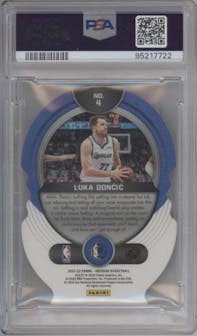  Luka Doncic from the 2021-22 Panini Obsidian set graded by PSA and given an overall grade of 9.