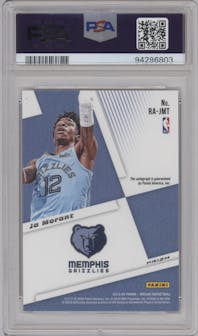 Ja Morant from the 2019-20 Panini Mosaic set featuring a Choice Fusion Red parallel graded by PSA and given an overall grade of 10.