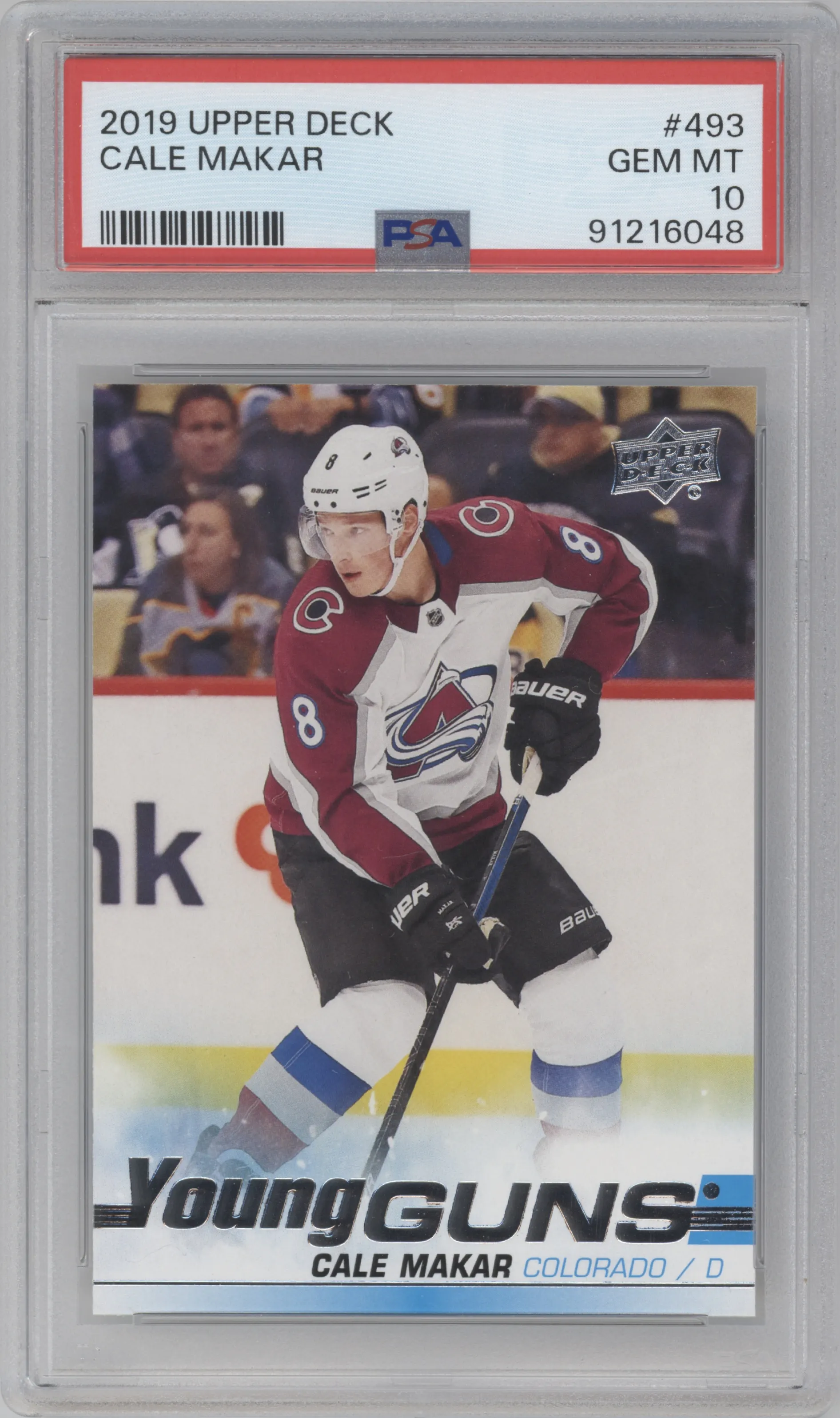 2019 Upper Deck Young Guns Rke. Cale Makar #493 PSA 10