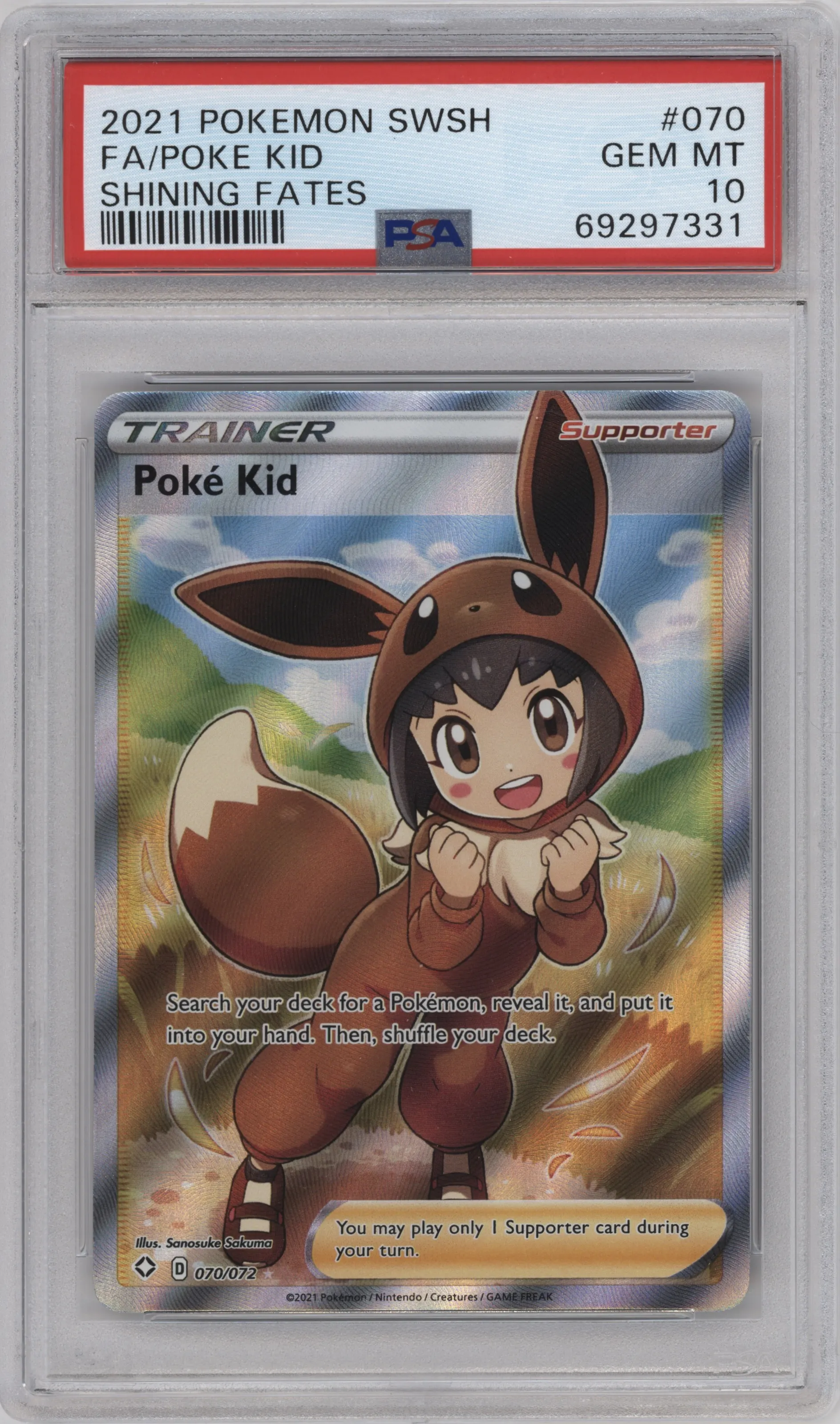 2021 Pokemon SWSH Shining Fates Poke Kid #070 PSA 10
