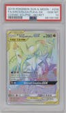 Arceus & Dialga & Palkia GX from the 2019 Pokemon S&M  set graded by PSA and given an overall grade of 10.