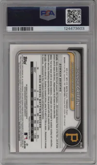 Konnor Griffin from the 2024 Bowman Draft set graded by PSA and given an overall grade of 10.