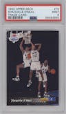 Shaquille O'Neal from the 1992-93 Upper Deck  set featuring a Trade Card parallel graded by PSA and given an overall grade of 9.
