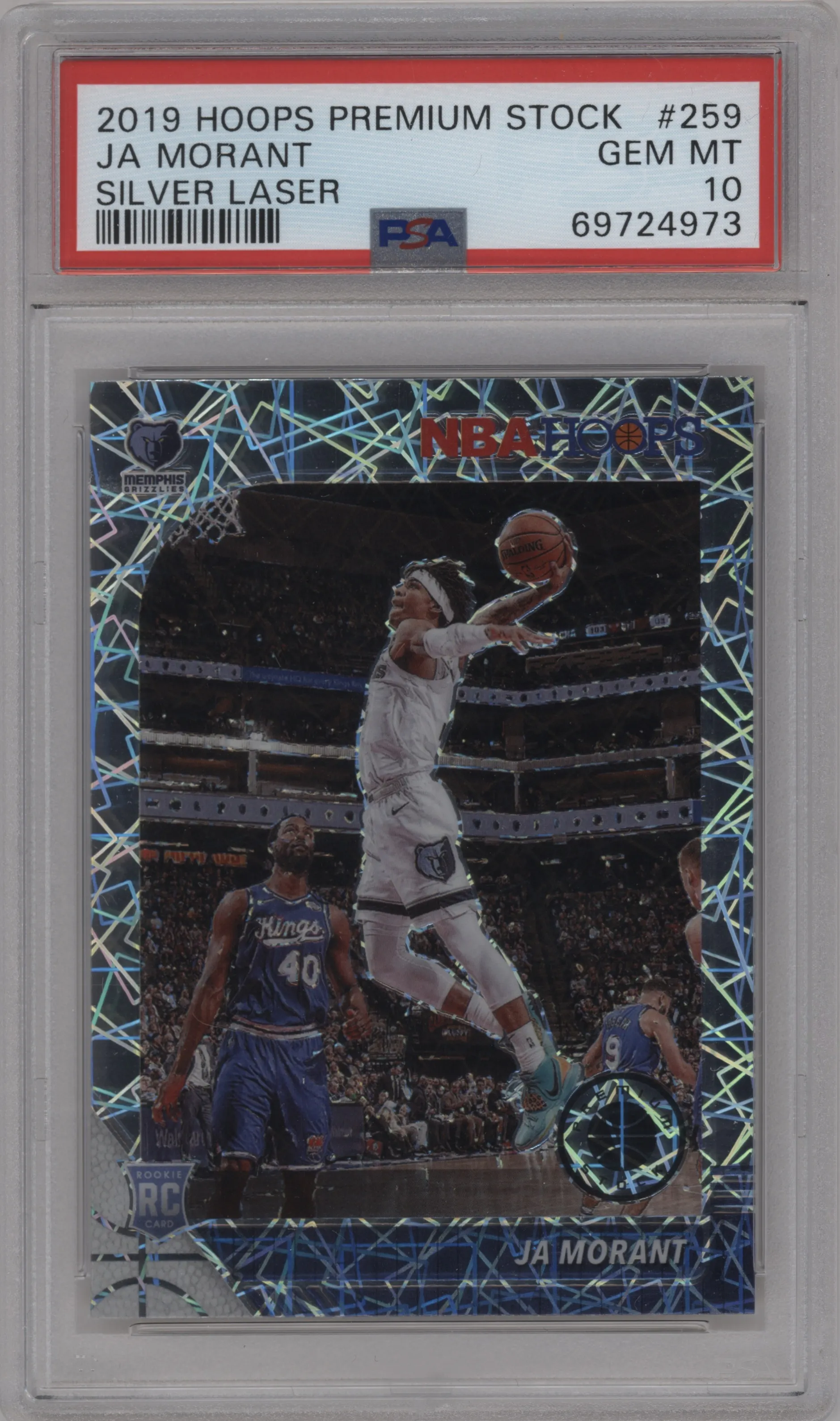 2019 Panini Hoops Premium Stock Ja Morant Silver Laser PSA 10