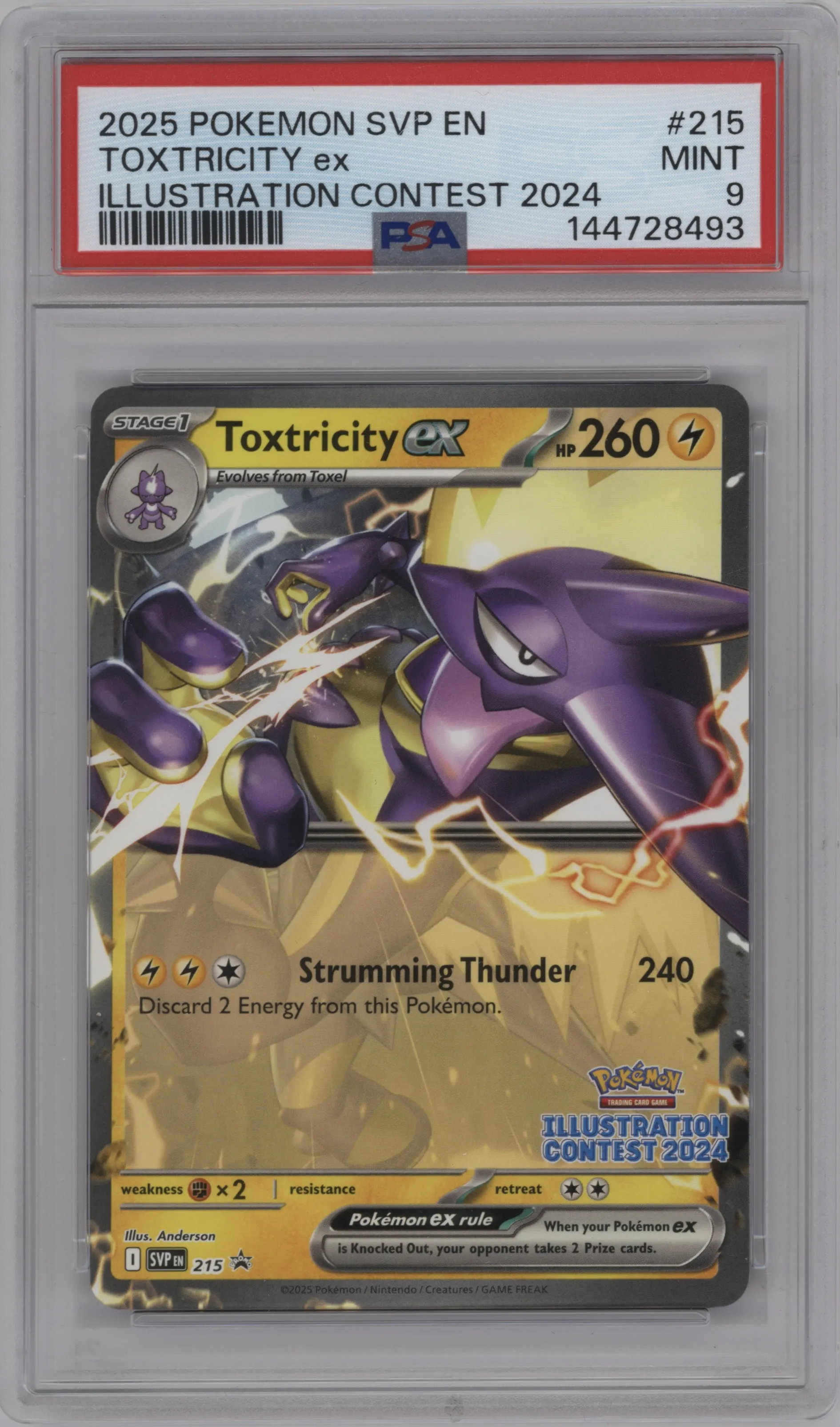 2025 Pokemon SV Toxtricity ex Illustration Contest 2024 #215 PSA 9