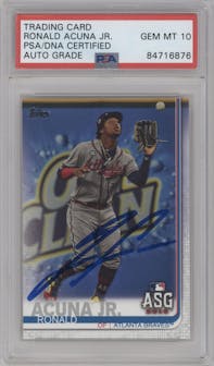 Ronald Acuna Jr. from the 2019 Topps Update  set graded by PSA.