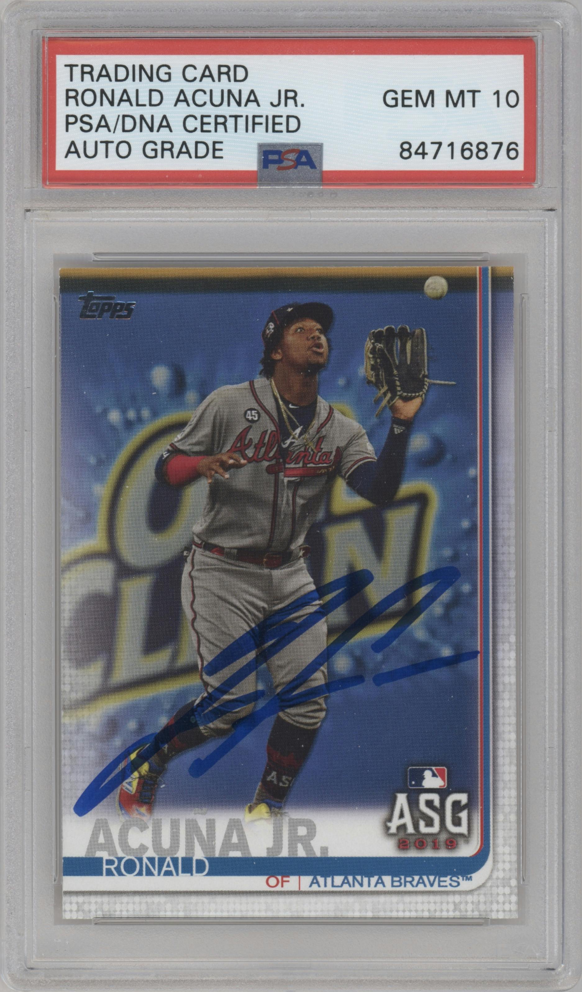 Ronald Acuna Jr. from the 2019 Topps Update  set graded by PSA.
