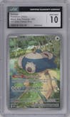 Snorlax from the 2023 Pokemon SV set featuring a Scarlet & Violet 151 Elite Trainer Box parallel graded by CSG and given an overall grade of 10.