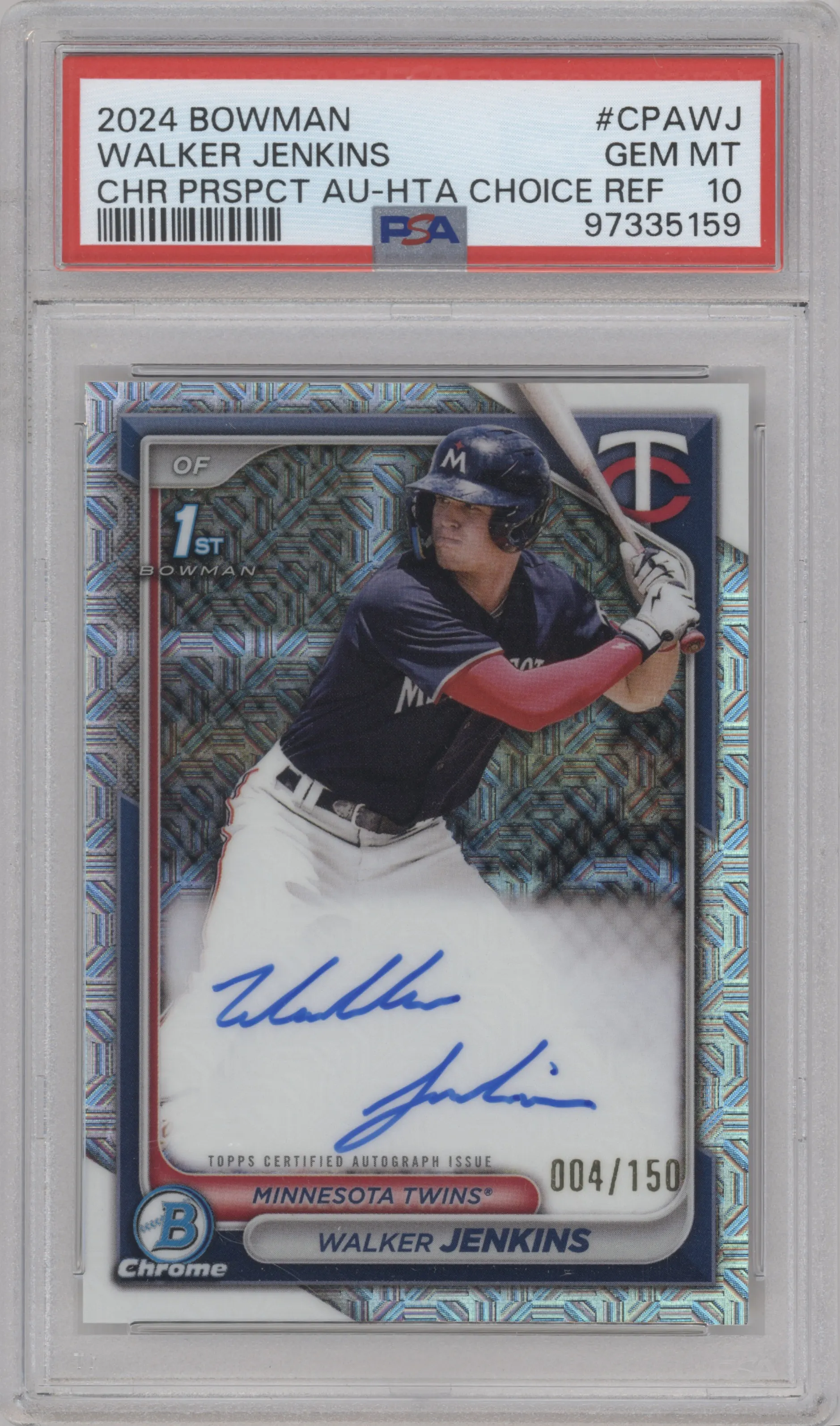 2024 Bowman Chr.Pros.Auto Walker Jenkins HTA Choice #CPA-WJ PSA 10