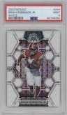Brian Robinson Jr. from the 2023 Panini Mosaic set featuring a White Mosaic parallel graded by PSA and given an overall grade of 9.