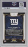 Saquon Barkley from the 2018 Panini Select set graded by PSA and given an overall grade of 10.