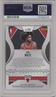 Coby White from the 2019-20 Panini Prizm set graded by PSA and given an overall grade of 9.