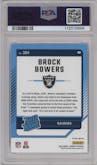 Brock Bowers from the 2024 Donruss set featuring a Pink parallel graded by PSA and given an overall grade of 10.