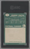 Johnny Unitas from the 1960 Topps set graded by SGC and given an overall grade of 5.