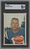 Johnny Unitas from the 1960 Topps set graded by SGC and given an overall grade of 5.
