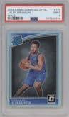 Jalen Brunson from the 2018-19 Panini Donruss Optic set featuring a Holo parallel graded by PSA and given an overall grade of 9.