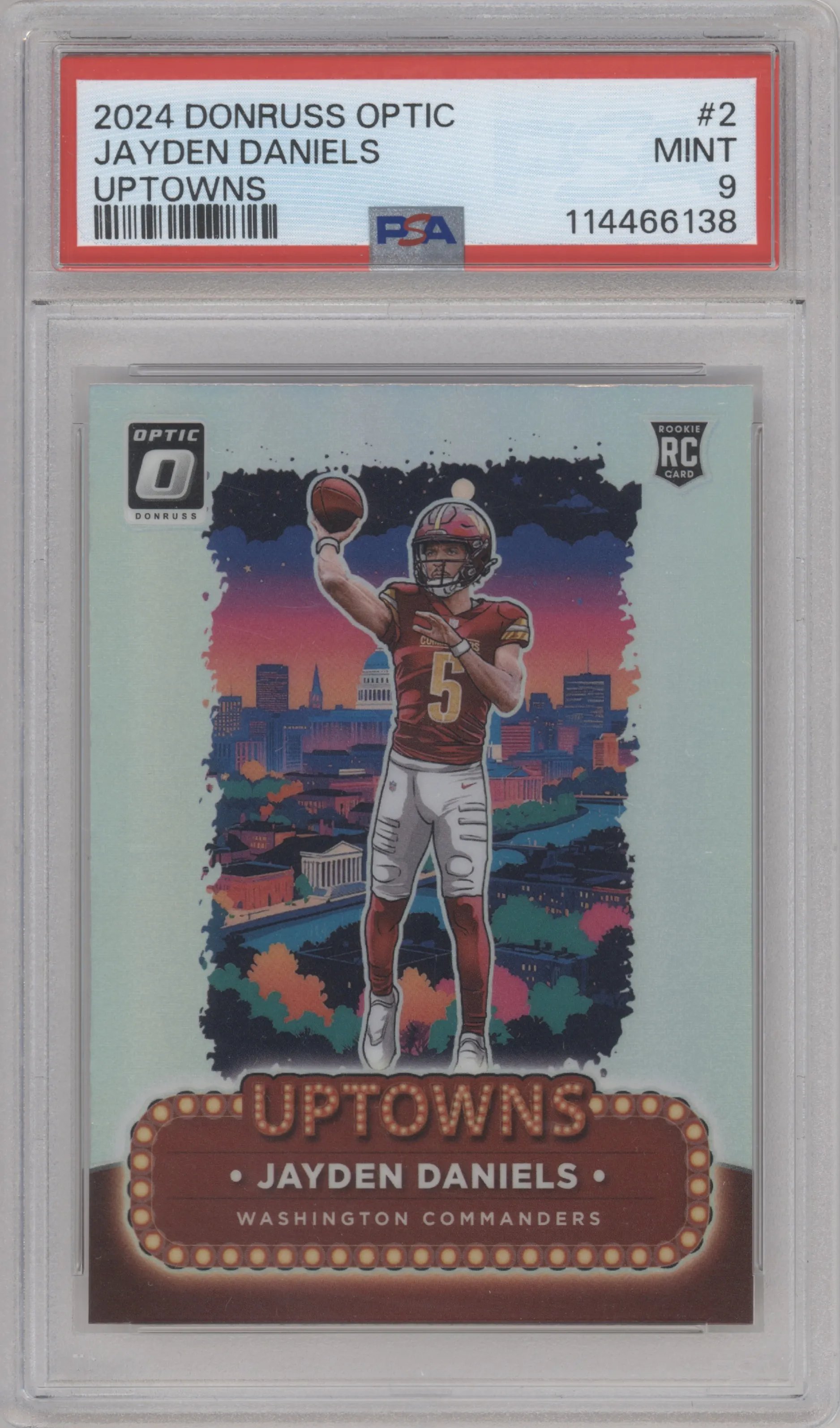 2024 Donruss Optic Uptowns Jayden Daniels PSA 9