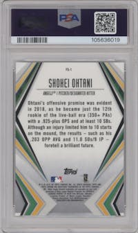 Shohei Ohtani from the 2019 Topps Chrome set graded by PSA and given an overall grade of 10.