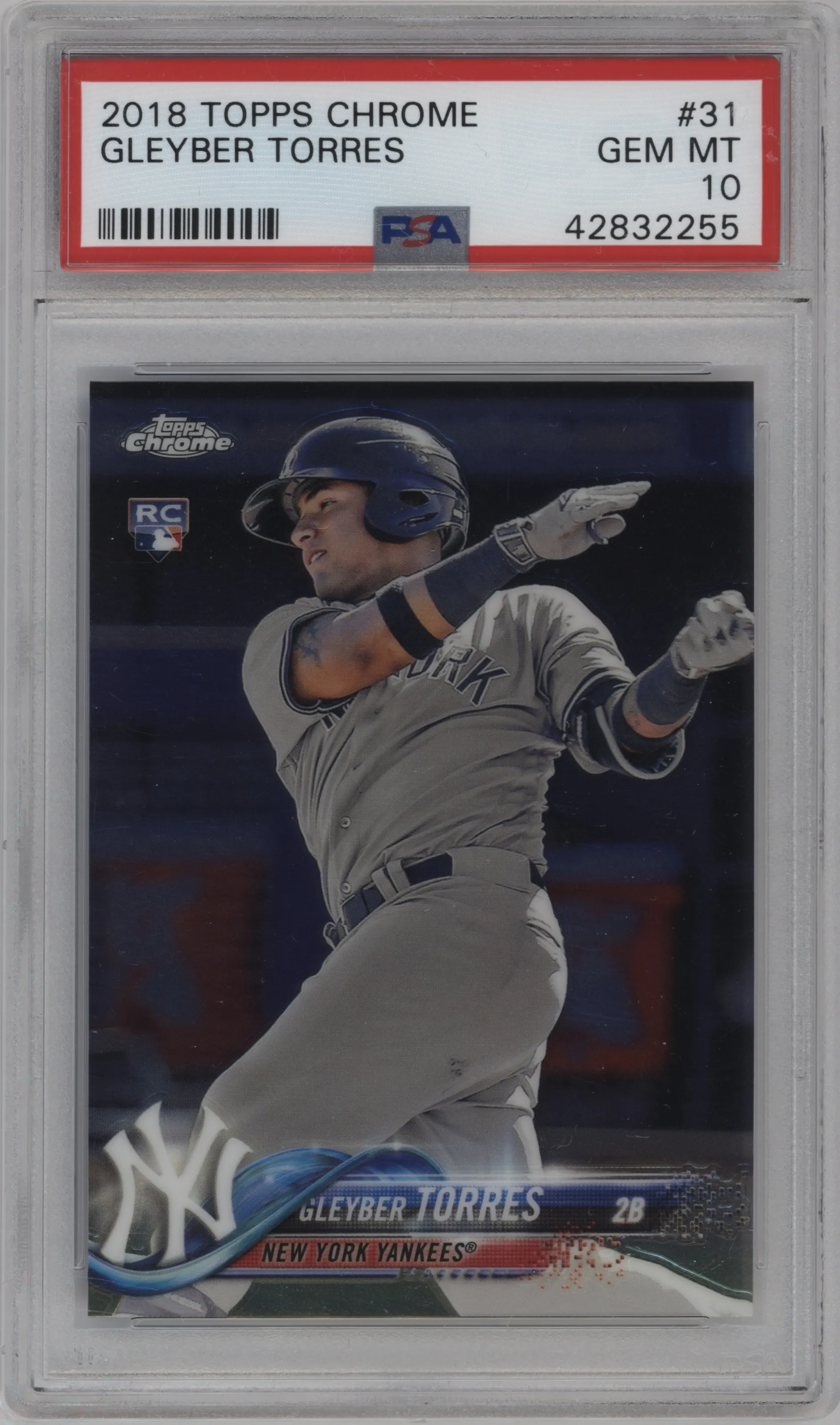 2018 Topps Chrome Gleyber Torres PSA 10