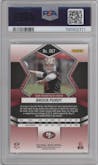 Brock Purdy from the 2022 Panini Mosaic set graded by PSA and given an overall grade of 9.
