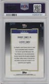 Bronny James Jr./LeBron James from the 2024-25 Topps Now set graded by PSA and given an overall grade of 10.