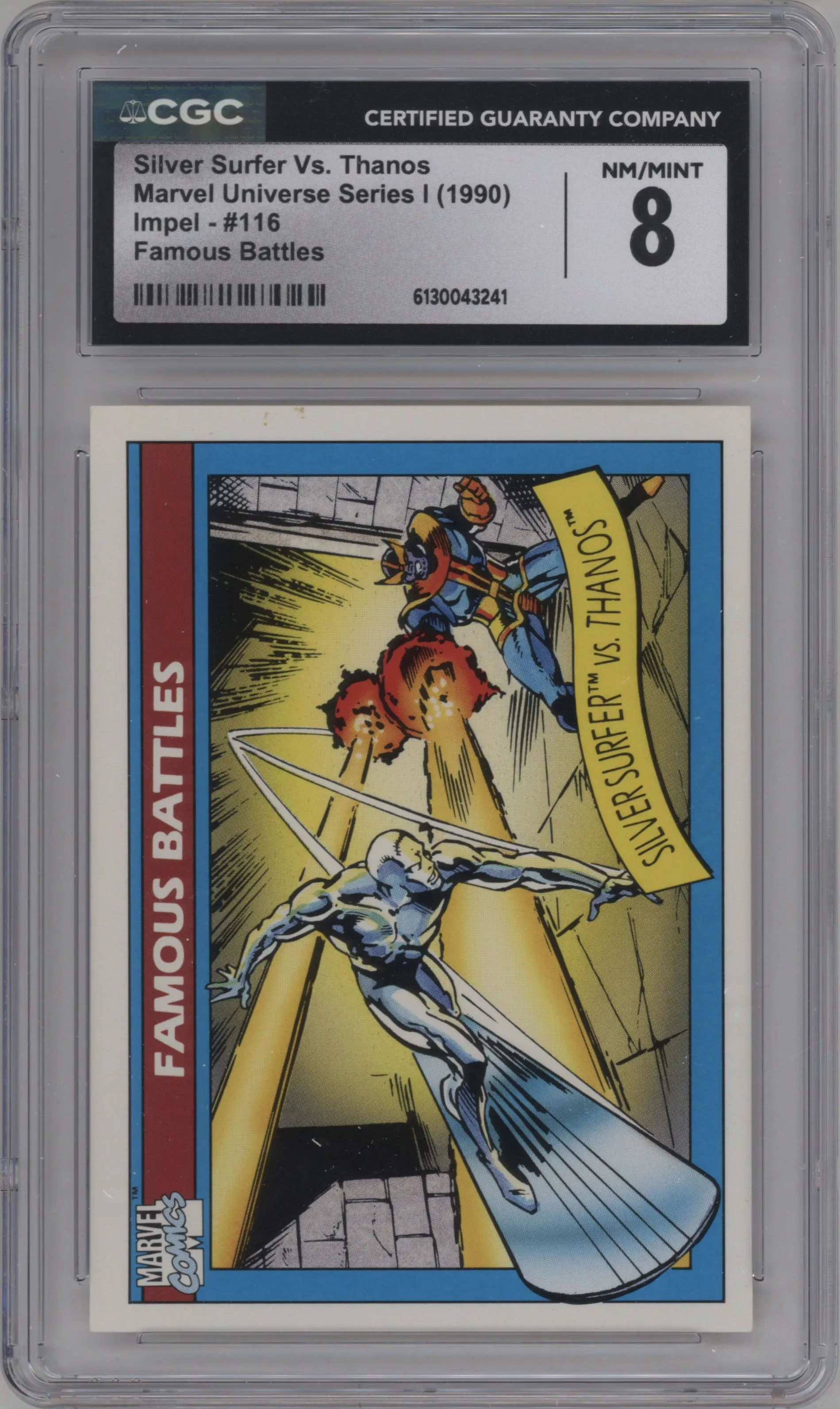 1990 Impel Marvel Universe Silver Surfer vs. Thanos CGC 8