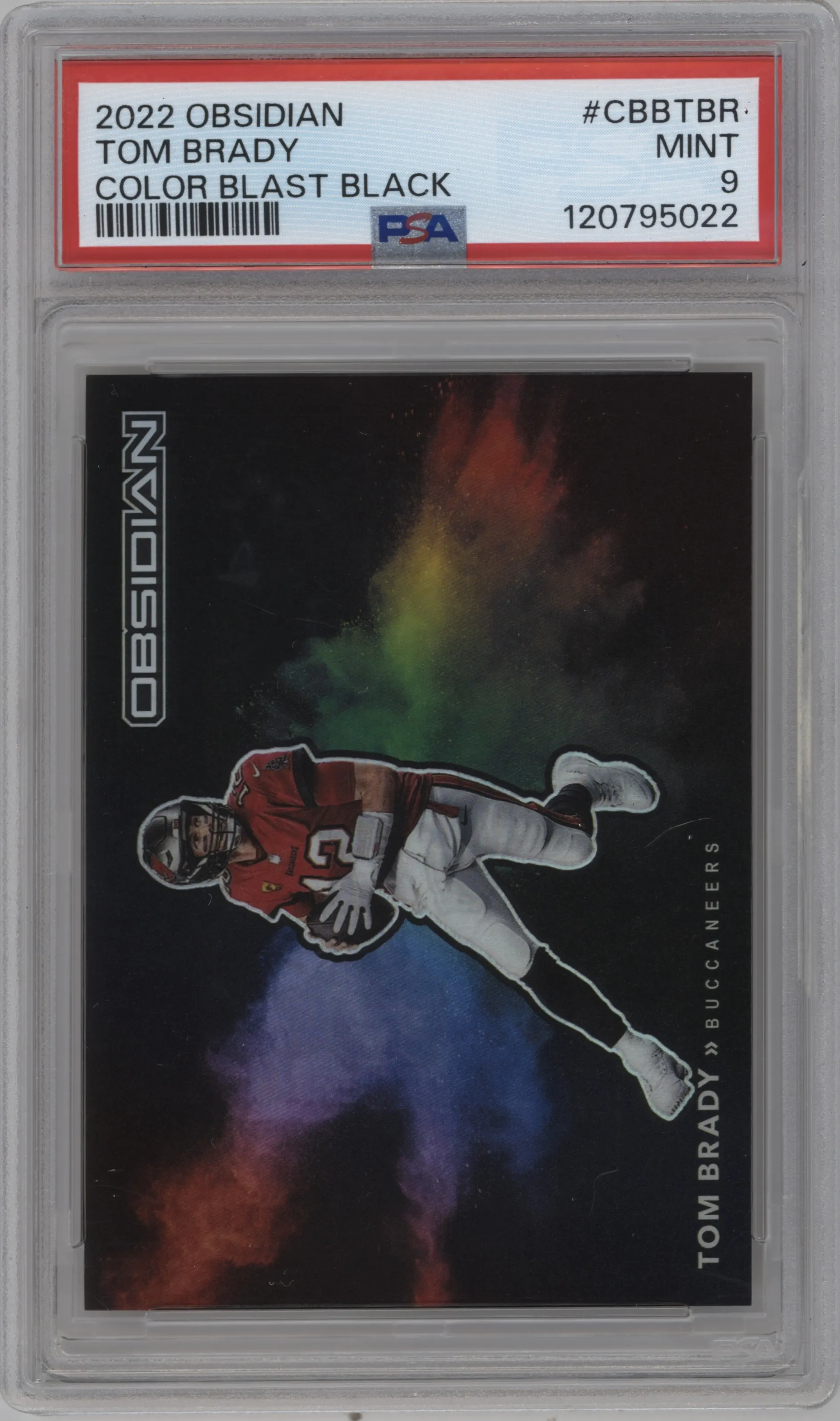 2022 Panini Obsidian Color Blast Black Tom Brady #CBB-TBR PSA 9