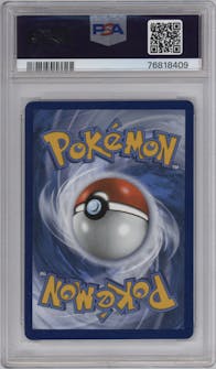Blaziken VMAX from the 2021 Pokemon SWSH set graded by PSA and given an overall grade of 10.