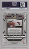 Trey McBride from the 2022 Panini Prizm set featuring a Blue Ice parallel graded by PSA and given an overall grade of 9.