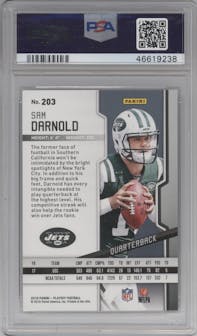 Sam Darnold from the 2018 Panini Playoff set graded by PSA and given an overall grade of 10.