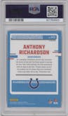 Anthony Richardson  from the 2023 Panini Donruss set featuring a Pink parallel graded by PSA and given an overall grade of 10.