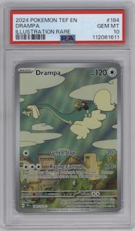 Drampa from the 2024 Pokemon SV set graded by PSA and given an overall grade of 10.