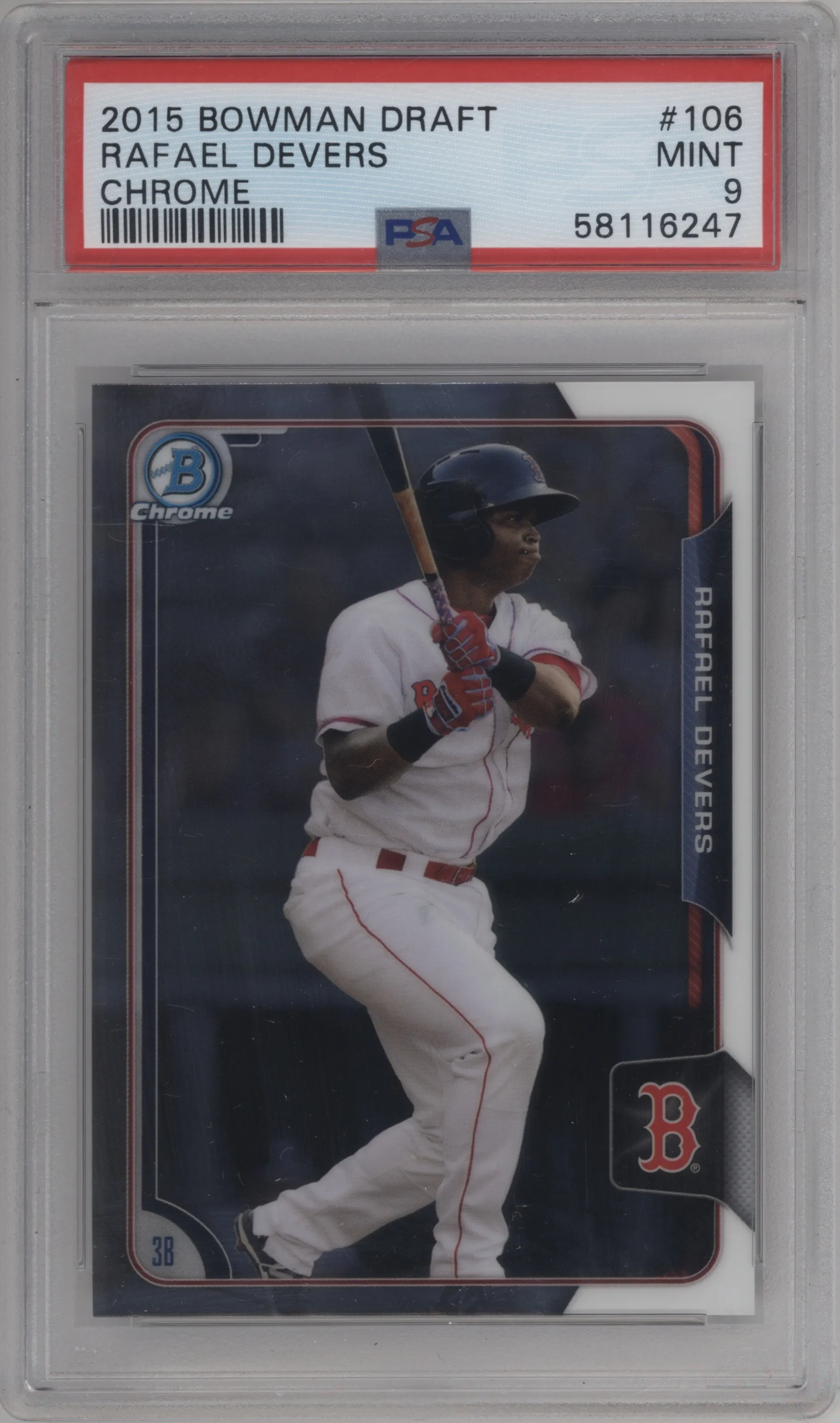 2015 Bowman Draft Chrome Rafael Devers PSA 9