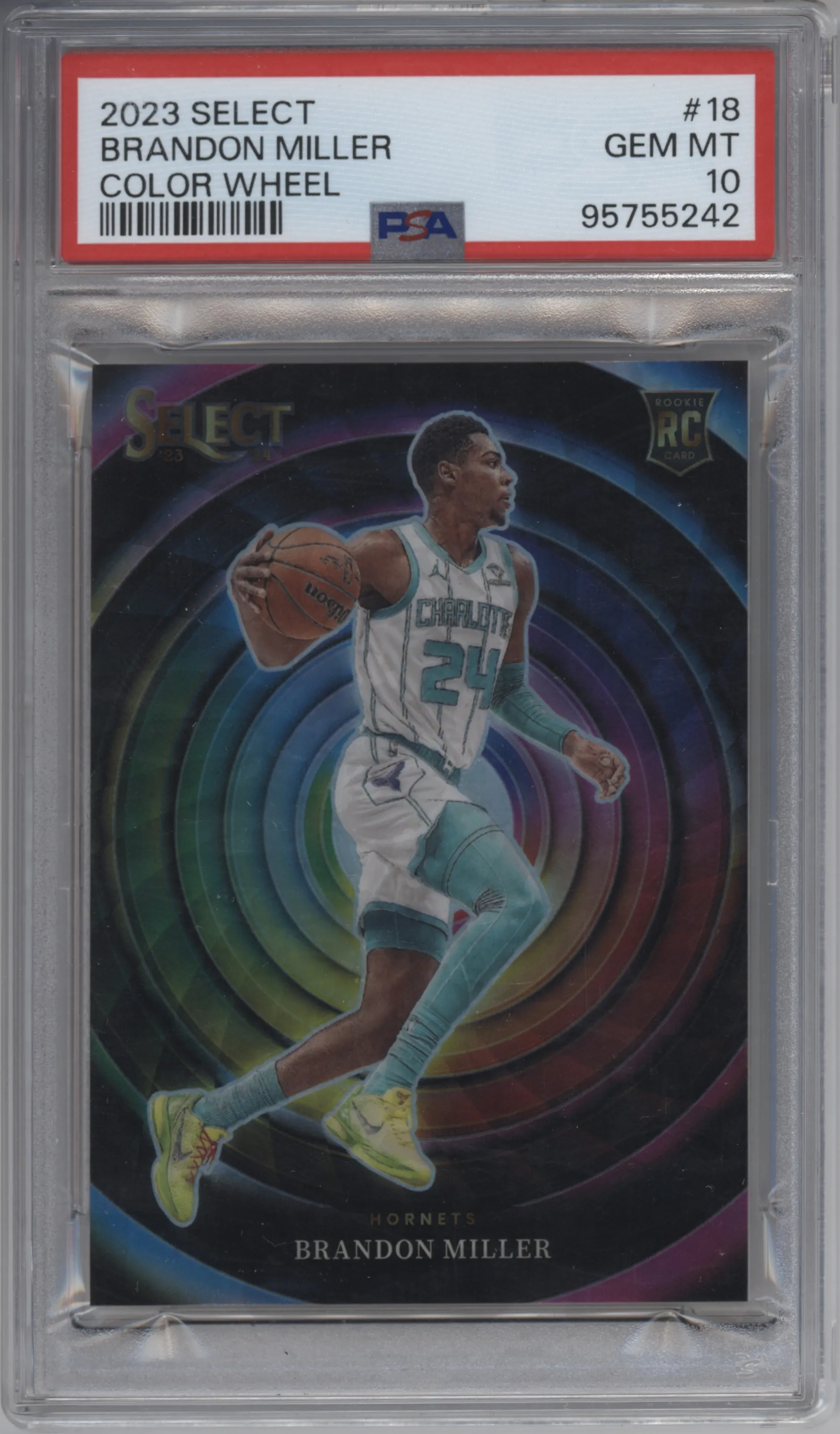 2023 Panini Select Color Wheel Brandon Miller #18 PSA 10
