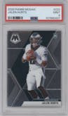 Jalen Hurts from the 2020 Panini Mosaic set graded by PSA and given an overall grade of 9.