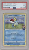 Sobble on the Ball from the 2020 Pokemon Futsal set graded by PSA and given an overall grade of 9.