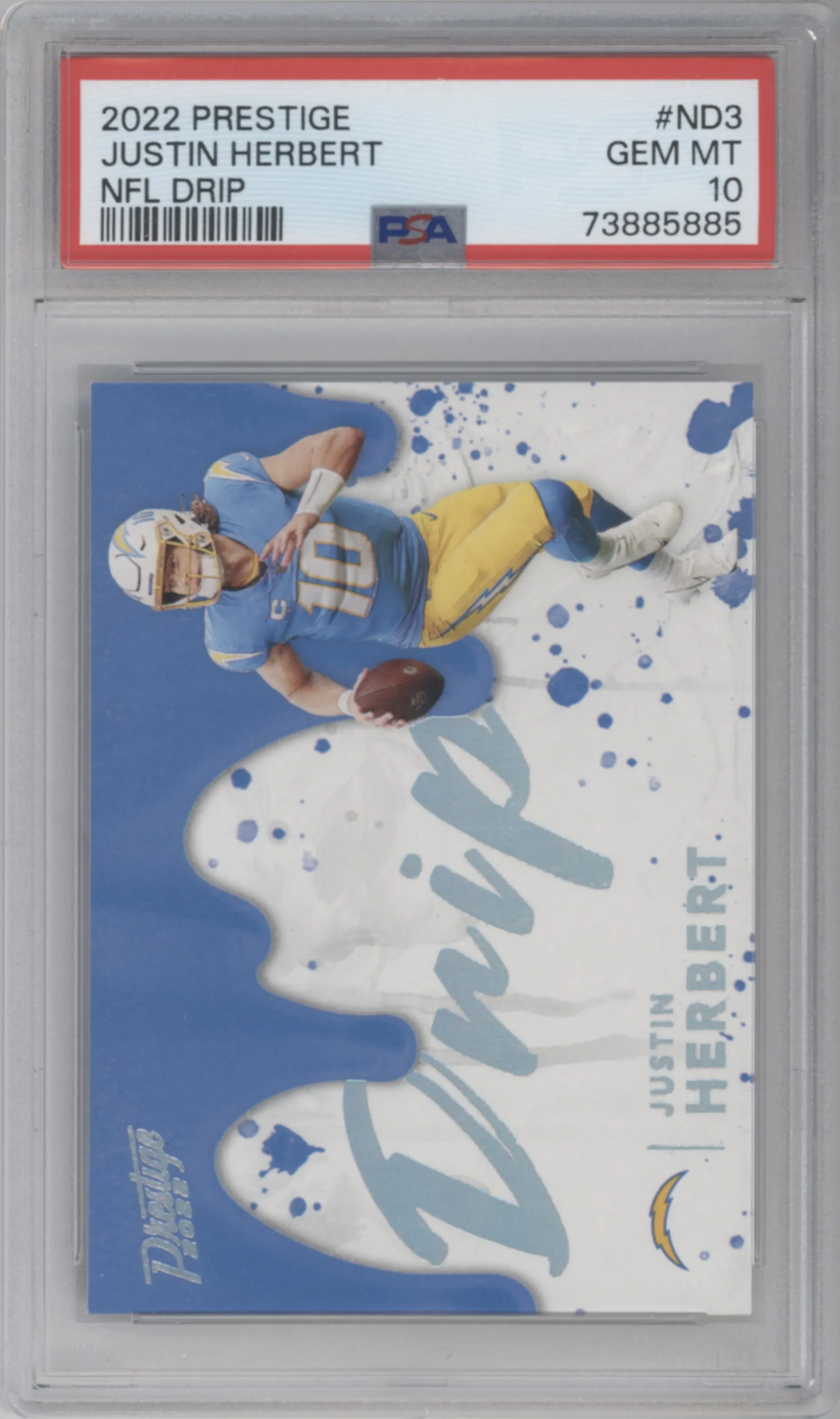 2022 Panini Prestige NFL Drip Justin Herbert PSA 10