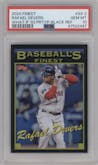 Rafael Devers from the 2024 Topps Finest set featuring a Black Refractor parallel graded by PSA and given an overall grade of 10.