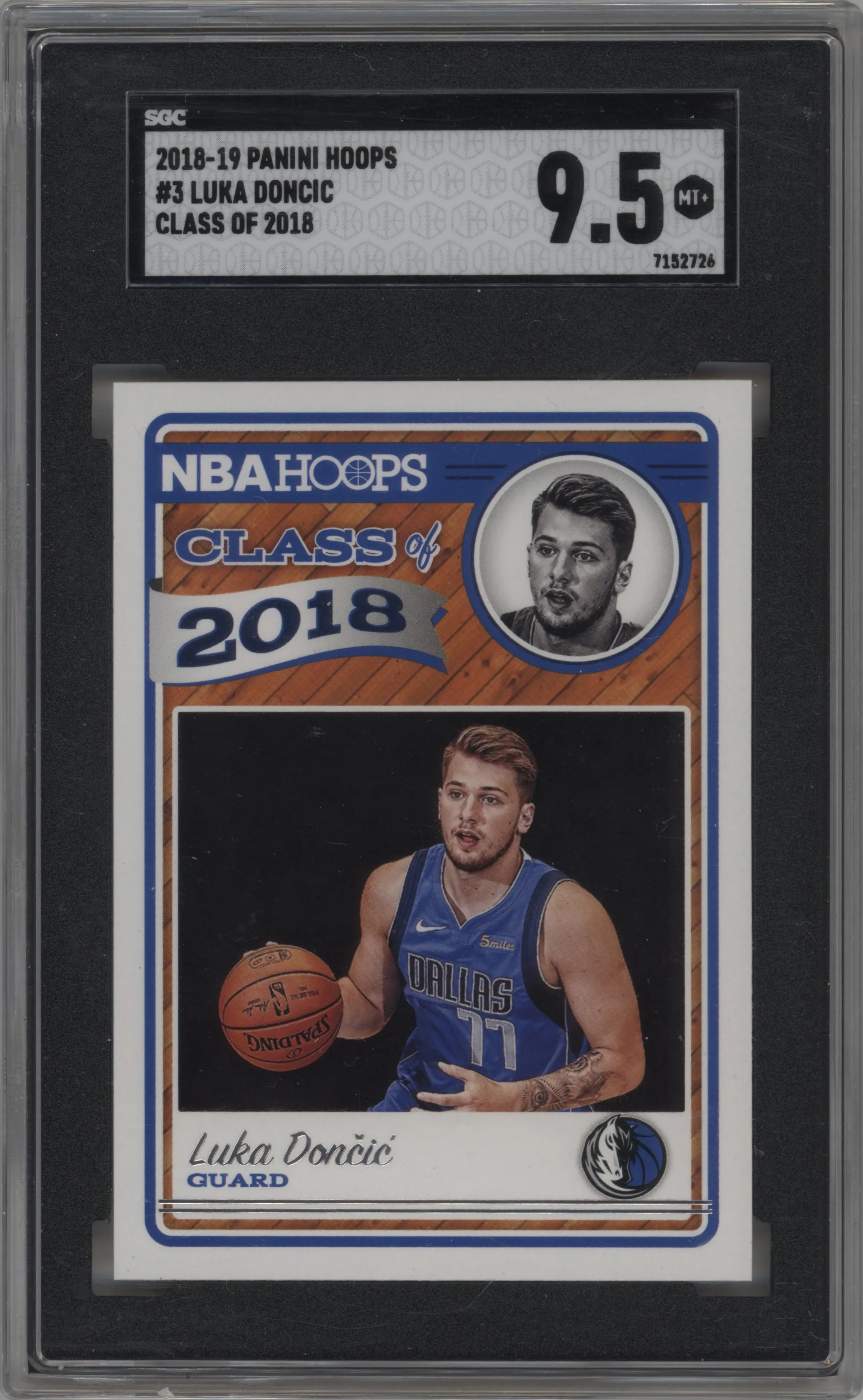 2018 Panini NBA Hoops Class of 2018 Luka Doncic #3 SGC 9.5